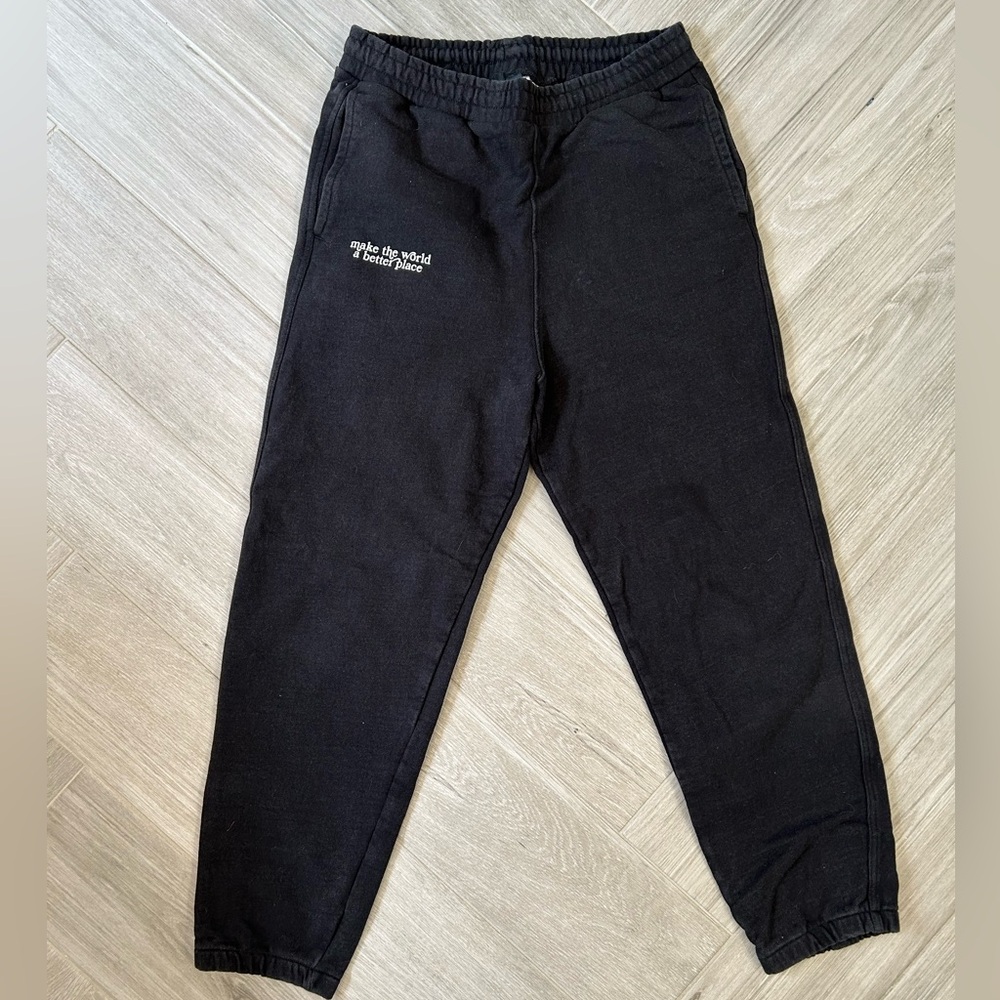 Men's H&M Make the World a Better Place Black Sweatpants Size Small